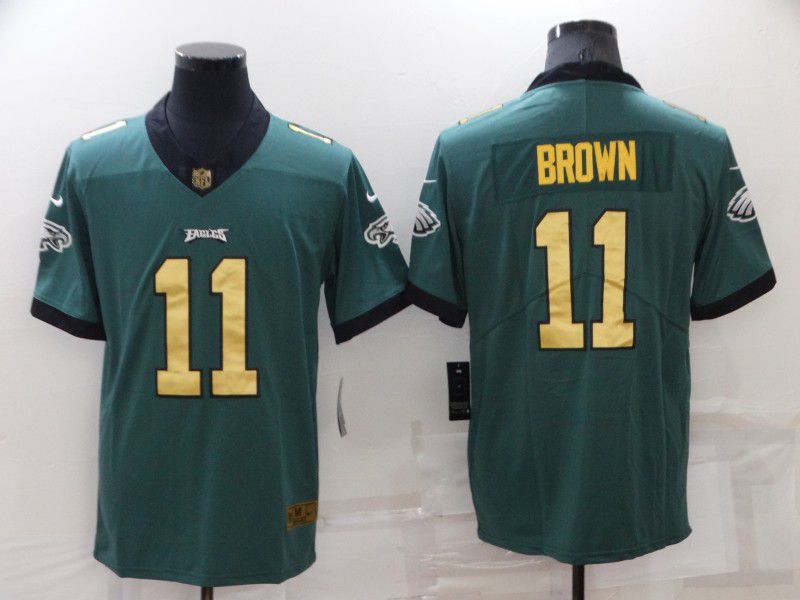 Men Philadelphia Eagles #11 Brown Green Gold 2022 Nike Limited Vapor Untouchable NFL Jersey->philadelphia eagles->NFL Jersey